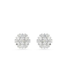 Snowflake White Rhodium Plated Idyllia Stud Earrings купить онлайн