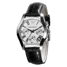 Мужские наручные часы с ремешком Мужские наручные часы с черным кожаным ремешком Armani AR0670 ( 36 mm)