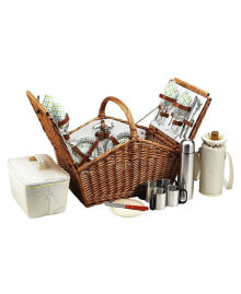 Hunstman English Style Willow Picnic, Coffee Basket for 4