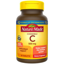 Витамин С nature Made Chewable C  Жевательный витамин С  500 мг Апельсин  60 жевательных таблеток