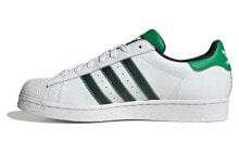 adidas originals Superstar 舒适休闲 潮流百搭 耐磨 低帮 板鞋 男款 白绿 / Мужские кроссовки adidas Superstar Shoes (Белые)