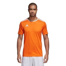 Мужские спортивные футболки Мужская футболка спортивная оранжевая с логотипом футбольная Adidas Entrada 18 CD8366