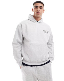 Купить мужские толстовки The Couture Club: The Couture Club script multi graphic hoodie in grey marl