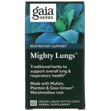 Растительные экстракты и настойки gaia Herbs, Mighty Lungs, 60 Vegan Liquid Phyto-Caps