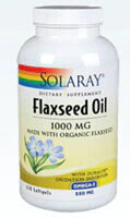 Рыбий жир и Омега 3, 6, 9 Solaray Flaxseed Oi Органическое льняное масло источник жирных кислот омега-3 с дополнением жирных кислот омега-6 и омега-9 240 гелевых капсул