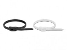 Комплектующие для телекоммуникационных шкафов и стоек deLOCK 19490, Parallel entry cable tie, Polyamide, Black, Transparent, 7.6 cm, -40 - 80 C, 28 cm