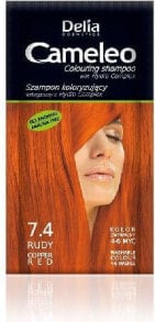 Оттеночные и камуфлирующие средства для волос delia Cosmetics Cameleo Coloring Shampoo 7.4 Copper Red Безаммиачный красящий  шампунь, оттенок медный  40 мл