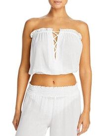 Купить женские купальники Ramy Brook: Ramy Brook 285505 Mika Cropped Top Swim Cover-Up, Size Medium