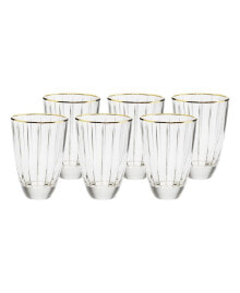 Classic Touch tumblers with Gold Trim, Set of 6