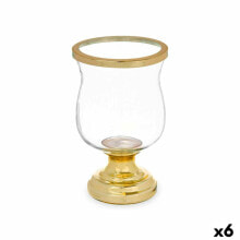 Candleholder Wineglass Golden Steel 15,5 x 26 x 15,5 cm (6 Units)