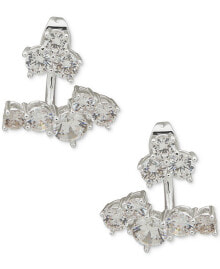 Купить женские серьги Anne Klein: Silver-Tone Cubic Zirconia Jacket Earrings