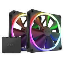 Купить кулеры и системы охлаждения для игровых компьютеров NZXT: NZXT F140 PWM-Lüfter, 2er Pack inkl. Controller, schwarz