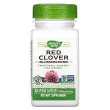 Натурес Вэй, красный клевер, цветы и надземная часть растения, 400 мг, 100 вегетарианских капсул