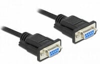 Serial Cable RS-232 D-Sub 9 female to female null modem with narrow plug housing - Full Handshaking - 1 m - Black - 1 m - DB-9 - DB-9 - Female - Female