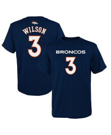 Outerstuff big Boys Russell Wilson Navy Denver Broncos Mainliner Player Name and Number T-shirt