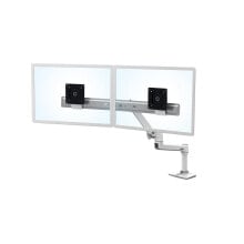 Brackets and racks for televisions and audio equipment lX Series Desk Dual Direct Arm - Freestanding - 9.9 kg - 63.5 cm (25") - 100 x 100 mm - Height adjustment - White