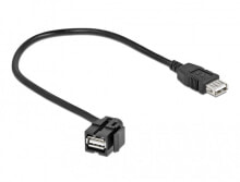 Кабель DeLOCK 86869. Construction type: Flat, Product colour: Black, Connector 1: USB A