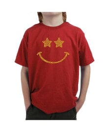 LA Pop Art big Boy's Word Art T-shirt - Rockstar Smiley