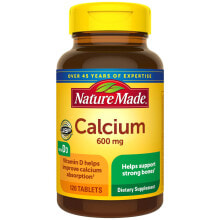 Кальций nature Made Calcium with Vitamin D3 Природный кальций с витамином D3  600 мг 120 таблеток