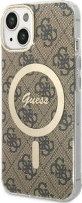 Guess Guess 4G MagSafe - Etui iPhone 14 Plus (Brązowy)