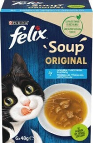 Купить влажные корма для кошек Felix: Felix FELIX Soup Original Rybne smaki 6x48 g