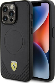 Купить чехлы для смартфонов Ferrari: Ferrari Ferrari FEHMP15XPTEK iPhone 15 Pro Max 6.7" czarny/black hardcase Carbon Metal Logo MagSafe