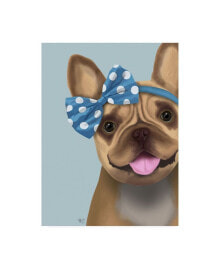 Trademark Global fab Funky French Bulldog and Blue Bow Canvas Art - 36.5