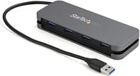 StarTech.com 4 Port USB 3.0 Hub - USB-A to 4x USB-A - SuperSpeed 5Gbps Portable USB 3.1 Gen 1 Type-A Hub - USB Bus Powered - Laptop/Desktop USB Hub with Long Cable 28cm & Cable Management~4 Port USB 3.0 Hub - USB-A to 4x USB-A - SuperSpeed 5Gbps Portable 