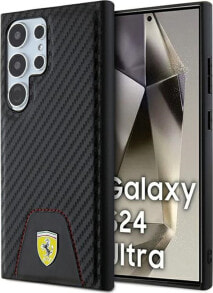 Ferrari Ferrari Carbon Stitched Bottom - Etui Samsung Galaxy S24 Ultra (czarny)