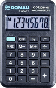 Школьные калькуляторы Kalkulator Donau Kalkulator kieszonkowy DONAU TECH, 8-cyfr. wyświetlacz, wym. 97x60x11 mm, czarny