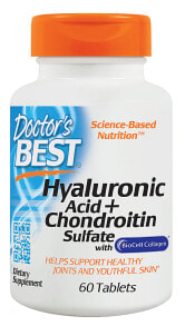 Гиалуроновая кислота doctors Best Hyaluronic Acid Chondroitin Sulfate Комплекс с гиалуроновой кислотой и хондроитинсульфатом для молодости суставов и кожи 60 таблеток