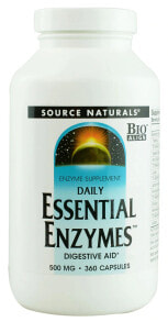 Пищеварительные ферменты source Naturals Daily Essential Enzymes Ежедневный  комплекс пищевых ферментов 500 мг 360 капсул