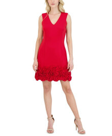 Donna Ricco ruffle-Hem Sheath Dress