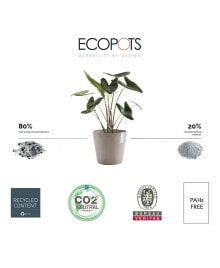 ECOPOTS eco pots Amsterdam Modern Round Indoor and Outdoor Planter, 12in
