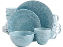 Gibson Alemany 16 Pc Dinnerware Set - Aqua