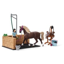 Детские игровые наборы и фигурки из дерева игровой набор Schleich Мойка для лошадей, с Эмили и Луной,42438