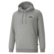 Puma Essential Embroidery Logo Pullover Hoodie Fl & Tall Mens Grey Casual Outer