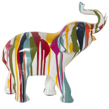 Decorative Figure Alexandra House Living Multicolour Plastic Elephant Paint 14 x 30 x 28 cm