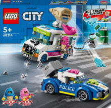LEGO 60314 City Eiswagen-Verfolgungsjagd, Spielzeugauto fr Kinder ab 5 Jahren, mit Abfangjger