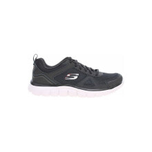 Мужская спортивная обувь для бега Мужские кроссовки спортивные для бега черные текстильные низкие с белой подошвой Skechers Track Scloric