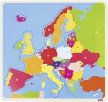 Купить деревянные пазлы для детей goki: Развивающий пазл для малышей - Карта Европы (221577) - Goki