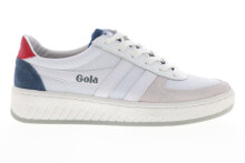 Купить белые мужские кроссовки Gola: Gola Grandslam Mesh CMA588 Mens White Mesh Lace Up Lifestyle Sneakers Shoes