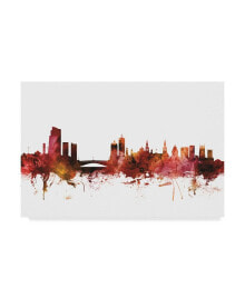 Trademark Global michael Tompsett Leeds England Skyline Red Canvas Art - 37