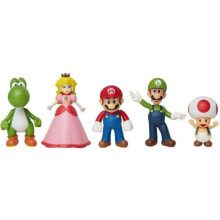 Сувенирная статуэтка или фигурка для геймеров JAKKS PACIFIC - Packung mit 5 Figuren - Super Mario Bros: Mario und seine Freunde