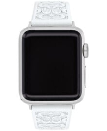 COACH white Pearlized Signature C Silicone Strap for 38, 40, 41mm Apple Watch