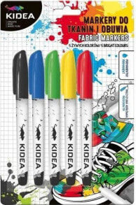 Фломастеры для рисования для детей Derform Markers for footwear and fabrics 5 KIDEA colors