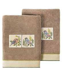 Linum Home textiles Turkish Cotton Belinda Embellished Fingertip Towel Set, 2 Piece