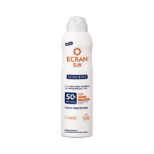 Средства для загара и защиты от солнца Ecran Sun Sensitive Spray Protector Spf50+ Солнцезащитный спрей для чувствительной кожи 250 мл