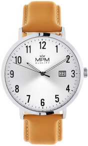 Мужские наручные часы с коричневым кожаным ремешком MPM Quality Klasik II W01M.11150.E