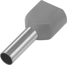 Conrad 1091315 - Wire end sleeve - Silver - Straight - Grey - Metallic - Copper - PVC
